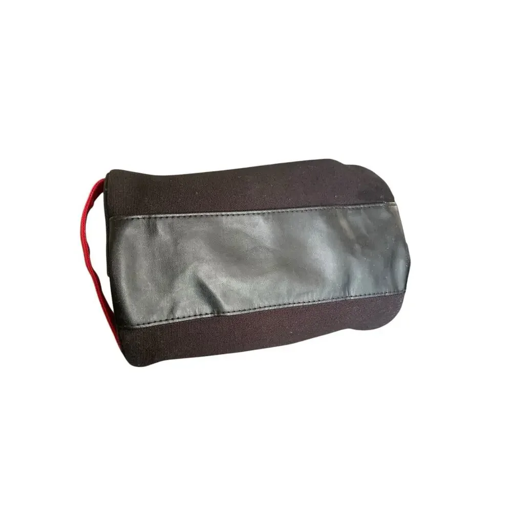 Vintage‎ Polo Black Red Ralph Lauren Toiletry Bag Travel Case Leather Rare